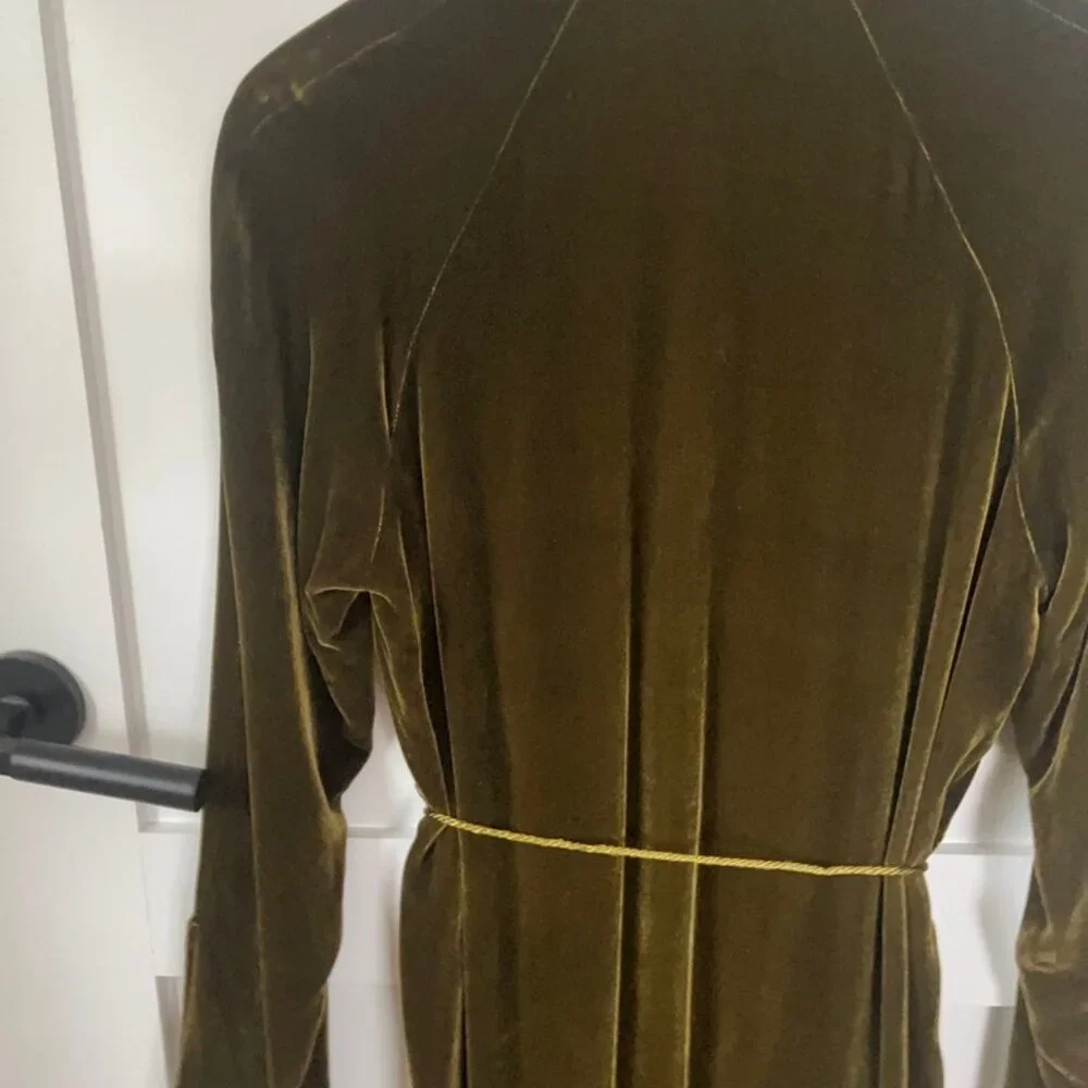 Zara Green Velvet Open Jacket Caftan Formal Dressing XS - Picture 6 of 15